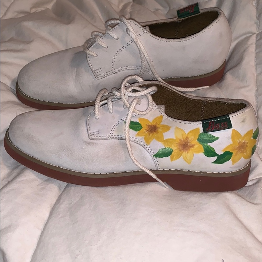 Bass sunflower hand painted shoes
